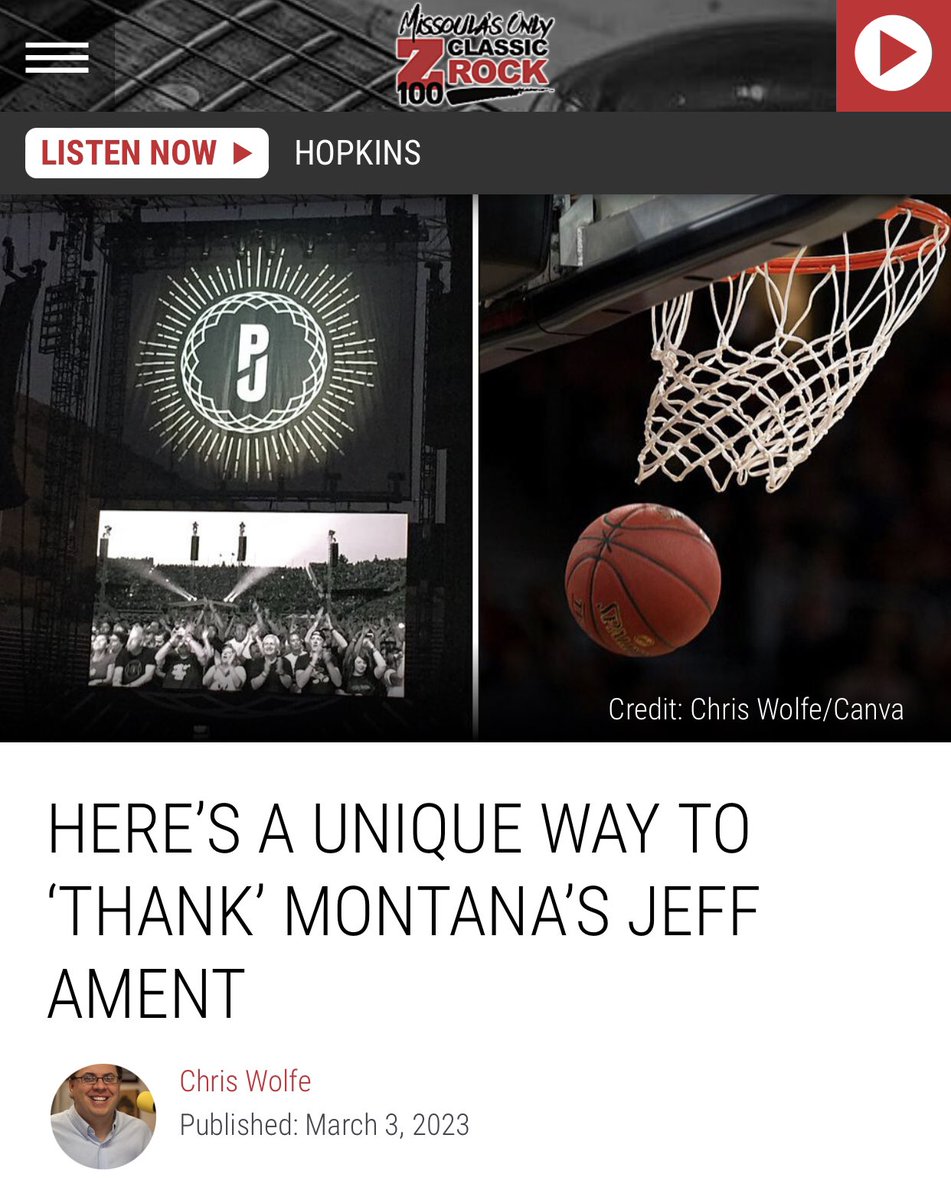 JeffAmentsArmy's tweet photo. A nice shout out from the folks at @z100missoula encouraging participation in the 2023 #JAAInTheHoop Basketball Donation event.
There is still time to participate and to get in the random drawing for a thank you gift.
#60for60 #JAAInTheHoop
Goal: 60๐
Current tally: 70๐ https://t.co/HEXeMV5PHD