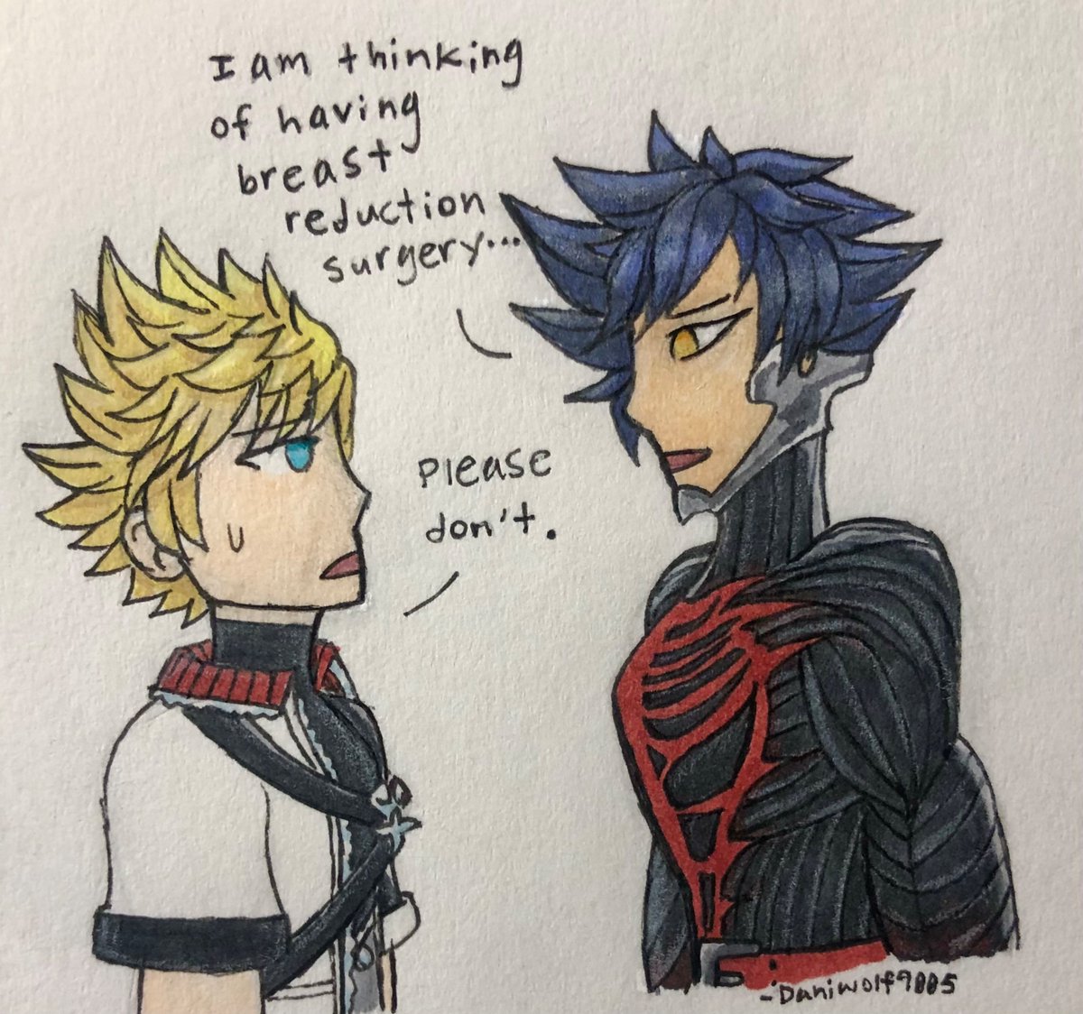 daniwolf9005's tweet photo. Vanven-
(Lmao this was supposed to be a quick funny but it took me forever hkwqbej- also side views be damned-)
#Vanven #Venvan #KingdomHearts #KH #Art https://t.co/cWusFTcHfZ