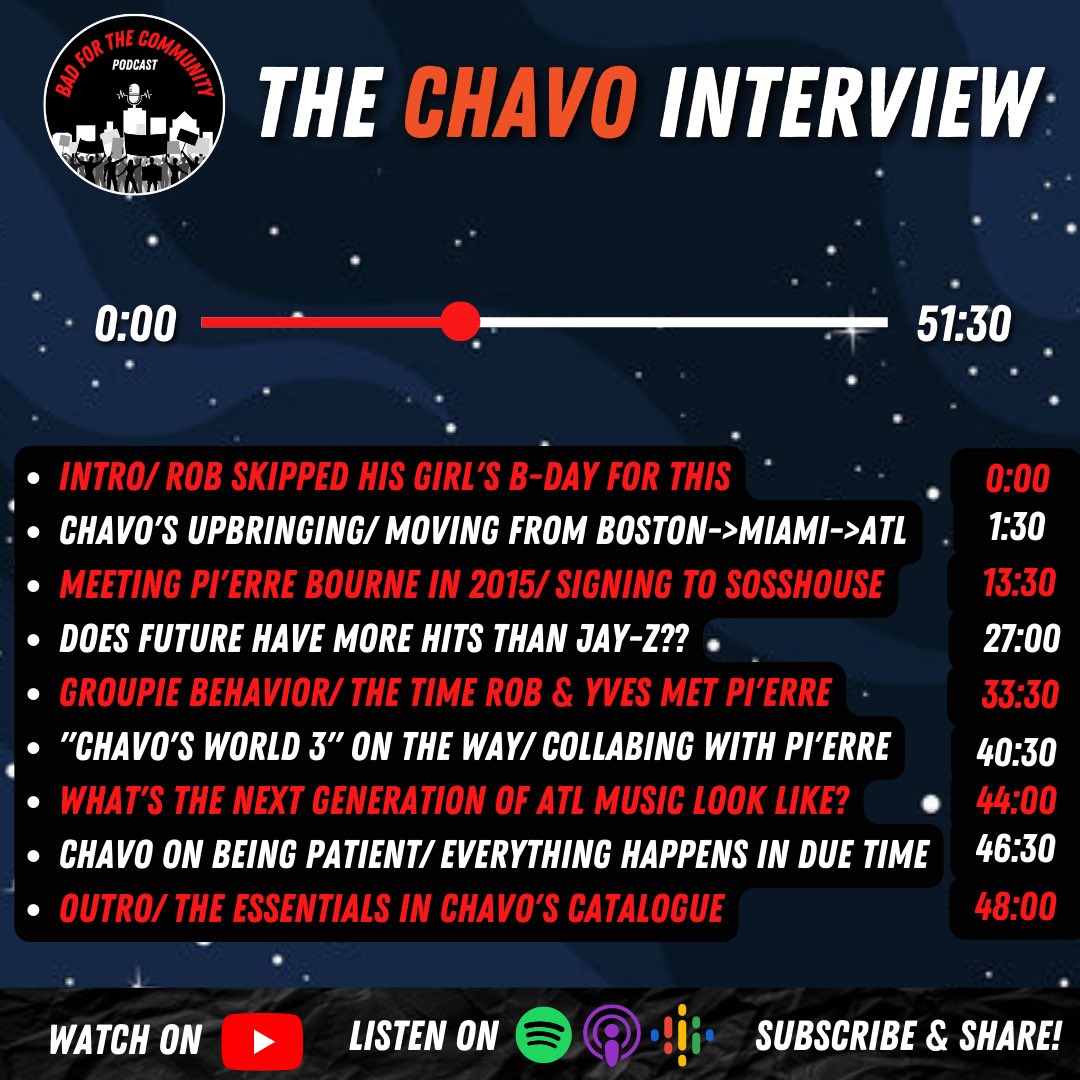 bftcpodcast's tweet image. WE HAD @CSosshouse IN THE BUILDING!! 🔥🔥

Chavo took us on a journey through his life, starting with his upbringing in Boston to meeting producer #PierreBourne and moving to ATL to pursue his musical passion!

YouTube ▶️: youtu.be/rxkYePQbaU0
Audio 🎧: