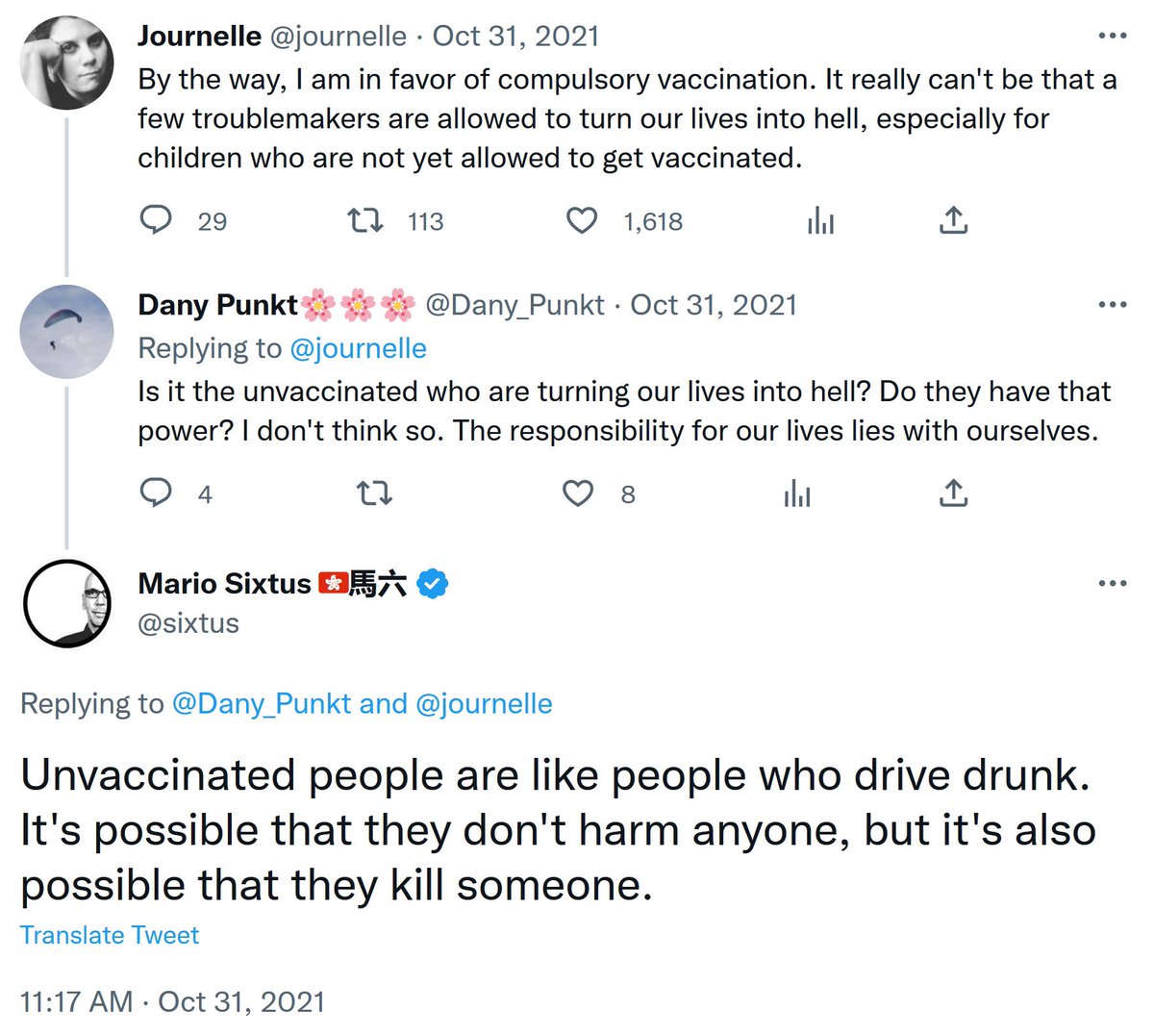 goddek's tweet photo. Hey @sixtus. You were one of the loudest German hatemongers against the unvaccinated. Via this false analogy, you implied that unvaccinated people were potential killers. But why did you secretly delete this inflammatory tweet instead of publicly apologizing for your lapse? https://t.co/H7gF9e6ETt