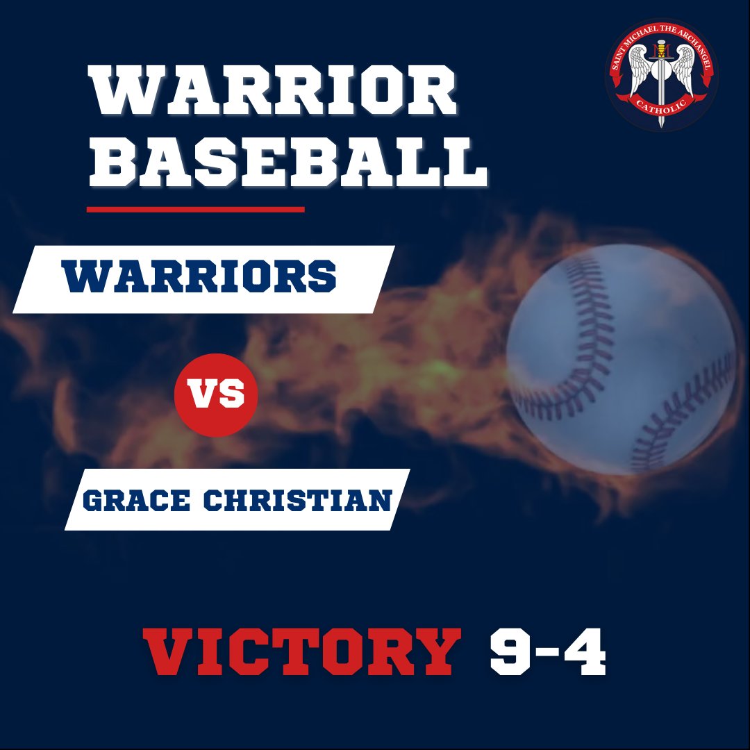 Warrior Baseball had a 9-4 VICTORY yesterday!
AJ Misencik struck out 13 + walked two batters. Jerome Hill was relief and had 4 strikeouts, 0 BB 0 hits.  Chris Talty and JT Harman hit doubles. 
It was a team effort and we move to 1-1 on the season.