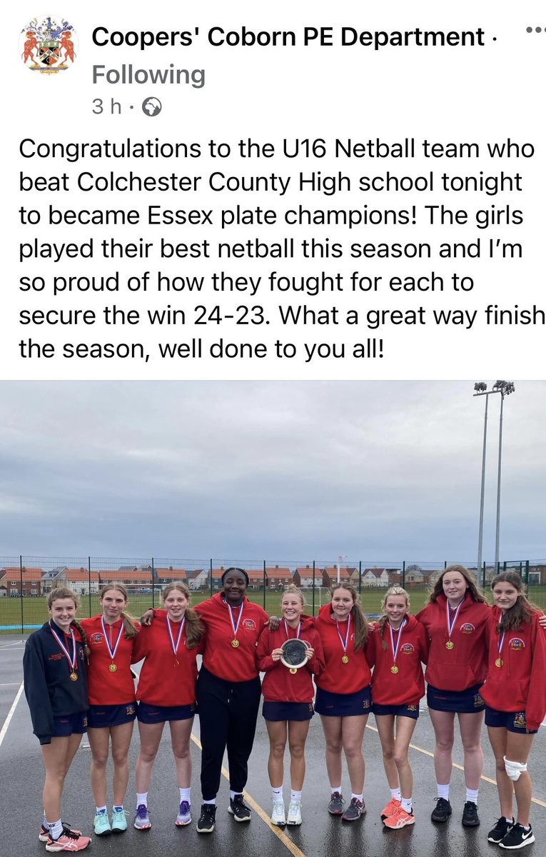 Well done #netball #champions