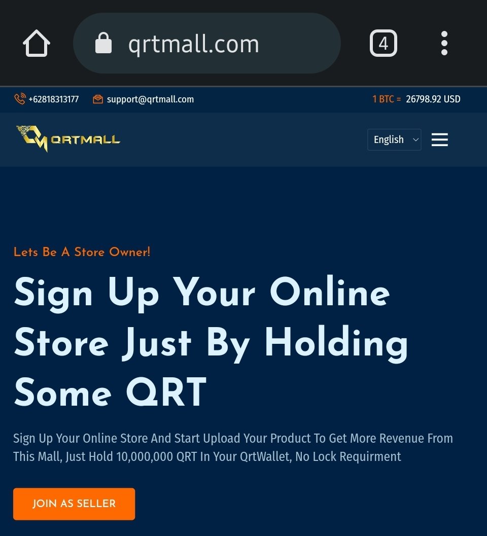 Dear Community,

QrtMall.com Testing Phase Already 90%++, QRT Holder Get Premium Benefit By Priority Approval 

Open Your Store and upload Your Product To Bring More Revenue From QrtMall Global Market !! 💼

Repost IG Now To Claim Your Reward

#Qrkita #coinmarketcap