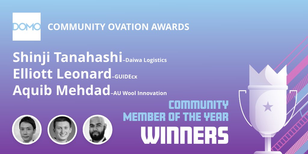 Domotalk's tweet photo. Congrats to Aquib Mehdad from AU Wool Innovation, Elliott Leonard from GUIDEcx &amp; Shinji Tanahashi from Daiwa Logistics for winning the Community Members of the Year Ovation Award celebrating individuals who create connections &amp; provide value to our community. #DP23 #OvationAwards https://t.co/27xGORsLx0