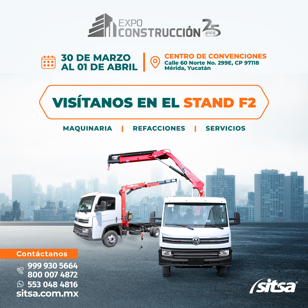 ☝Estaremos presentes en la 25° edición de Expo Construcción.

😉Acércate al stand f2 y conoce nuestra variedad de soluciones. Exhibiremos una de nuestras poderosas grúas Fassi que es ideal para potenciar tu proyecto con innovadora tecnología.