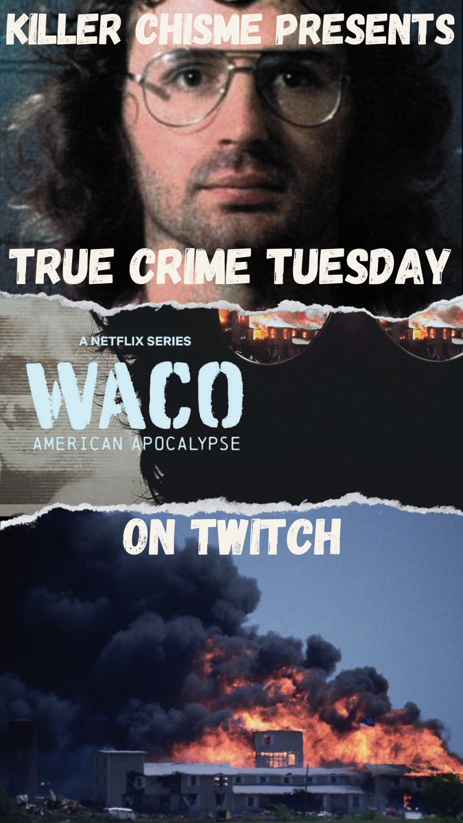 Join us tonight as we talk about the new Waco documentary and David Koresh. We will be going live at 11pm CT/Midnight EST. 
#WacoAmericanApocalypse #davidkoresh #cults #truecrime 

twitch.tv/hippiecholo