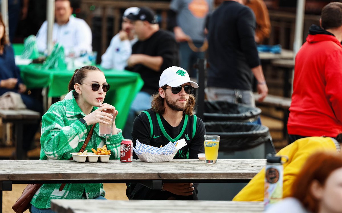 MeanGreenSports's tweet photo. Mean Green faithful showing out at @eastsidedenton! 🟢🦅

#GMG x #NIT2023 https://t.co/ZlgOaCC2tC
