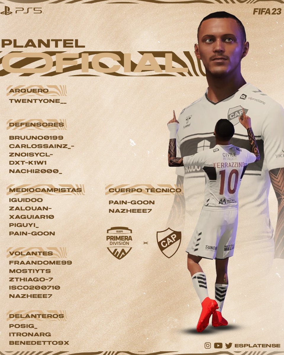 ¡ PLANTEL OFICIAL ! 🎮⚽️

Estos son los jugadores que nos van a estar representando en la Superliga de ⁦<a href="/IESAFIFAar/">IESA Argentina</a>⁩.

El mayor de los éxitos para esta nueva temporada.

#VamosCalamar 🦑