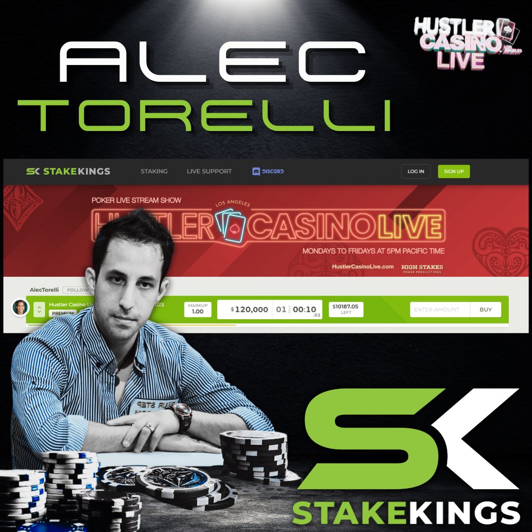 New <a href="/HCLPokerShow/">Hustler Casino Live</a> package from <a href="/AlecTorelli/">Alec Torelli | Poker & Decision Making</a> is up on StakeKings w/ no password needed! Less than 24 hours until the show so grab your piece below &amp; watch it live on youtube.com/c/hustlercasin…!

Get yours here: stakekings.com/player/AlecTor…