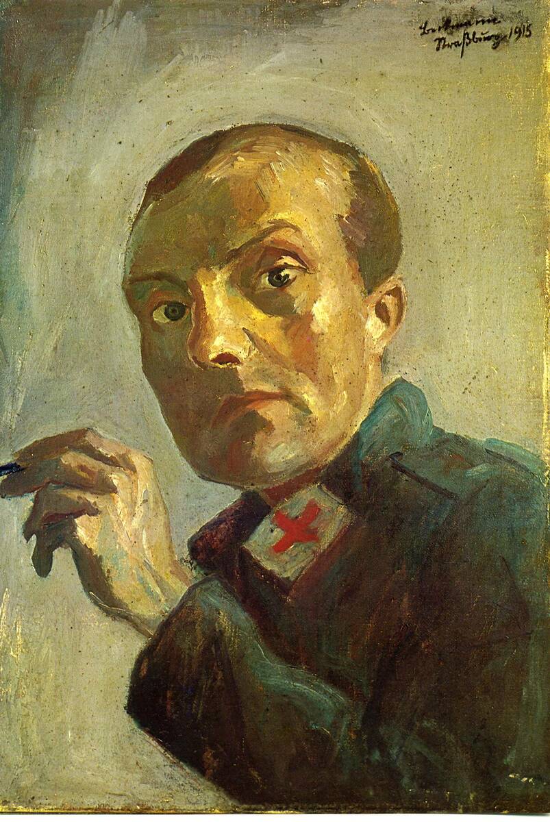 artistbeckmann's tweet photo. Self-Portrait as a Nurse, 1915 #maxbeckmann #verism https://t.co/6STK5zwKmo https://t.co/Bdz7mCKEBs