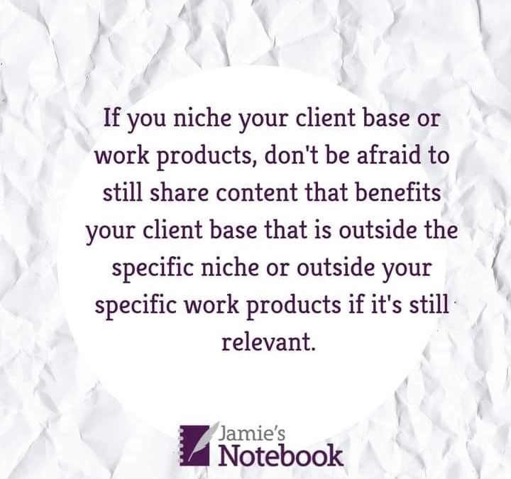 JamiesNotebook's tweet photo. What should you post on social media? Should it only be about your immediate realm of expertise? Not necessarily...read my thoughts. https://t.co/fHvB3DegBH https://t.co/n4QchHBFmz
