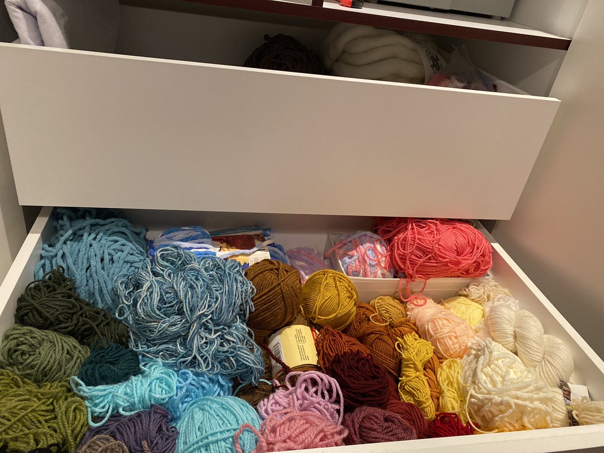 mossyfroggy's tweet photo. Unpacking rn and holy shit this is a lot of yarn https://t.co/DHkP9uhADw