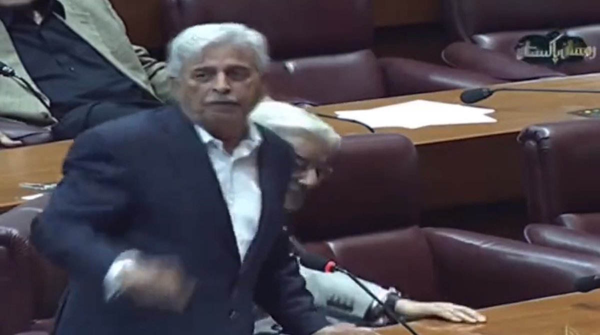 Ashamed that people like him hold the floor and the mic on the floor of the parliament.. even with grey hair you have lost all respect in the eyes of the nation .. and the ones giggling in the background .. koi sharm hoti hai koi haya hoti hai