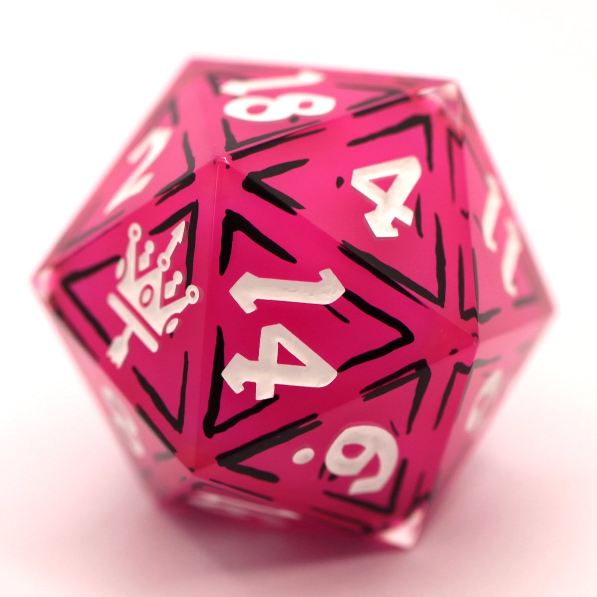 crownandbeau's tweet photo. The third and final colour of cel shade d20 that will be available on the 8th π Neon pink! This one actually glows under black light too lol.
#polyhedraldice #diceporn #fanart #tinytinaborderlands #celshadedart #tinytinafanart #d20 #dice #celshade https://t.co/JaT1G8SXyp