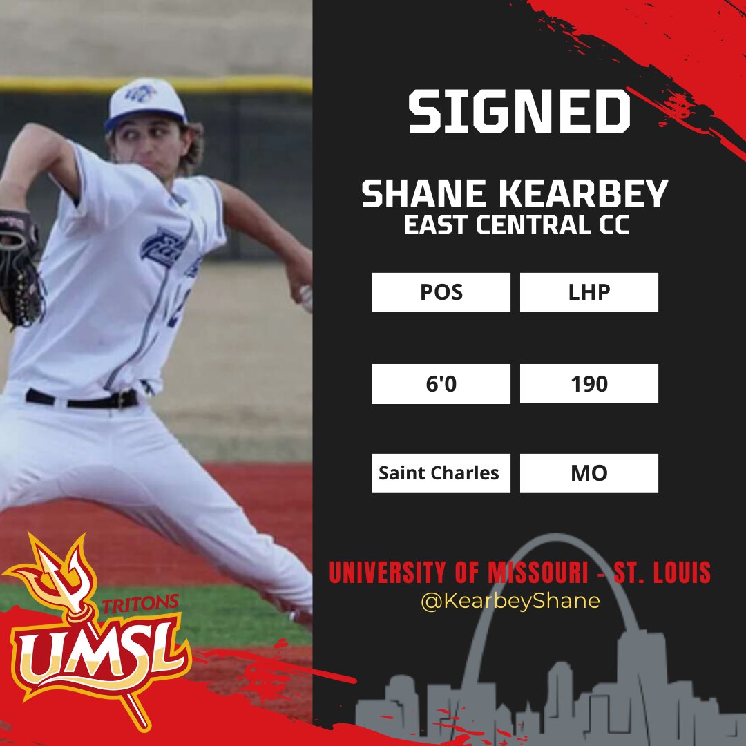 UMSL Baseball (@umslbsb) on Twitter photo 🔱SIGNED
Shane Kearbey will join the Tritons’ staff next year after leading the East Central staff this spring! 🔱SIGNED
Shane Kearbey will join the Tritons’ staff next year after leading the East Central staff this spring!