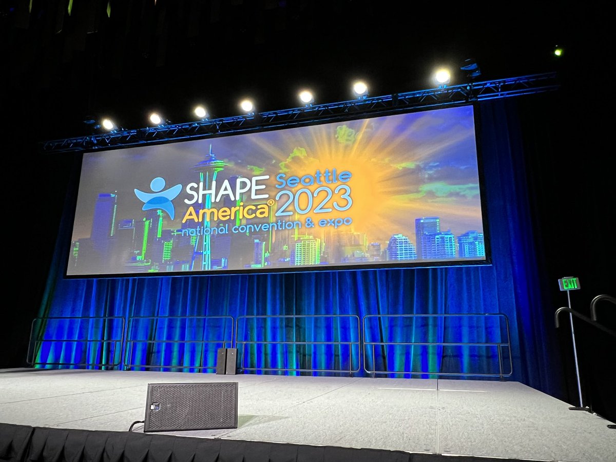 DrJoeDeutsch's tweet photo. Opening session of the @SHAPE_America National conference! Inspiring Keynote speech from @USANinjaWarrior contestant and Physical Education Teacher @sandyzimm! Great sessions so far and many more great things to happen this week! #SHAPEseattle #SHAPEAmerica #NDSHAPE https://t.co/WbOEXERyf5