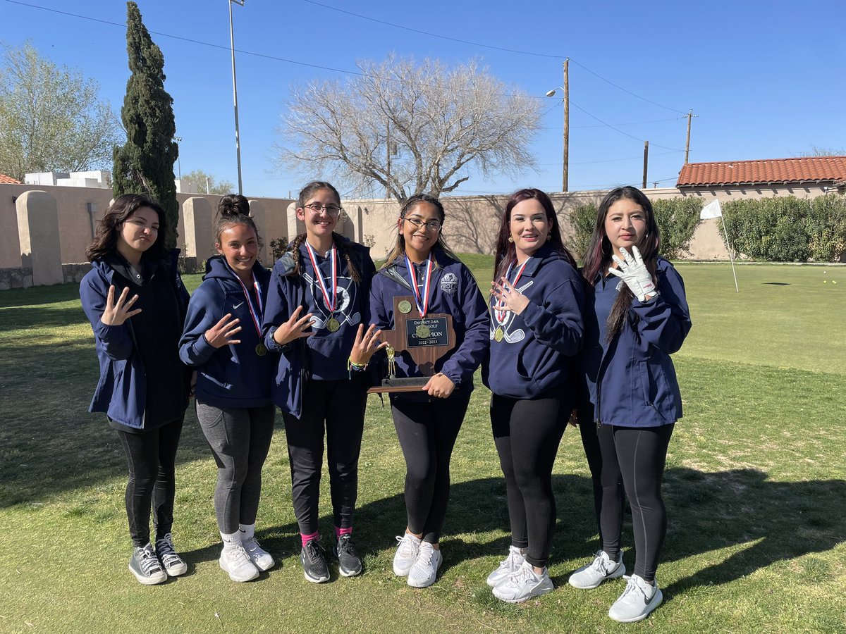 MtViewGolf2's tweet photo. Congratulations to the Lady Lobo Golf team for competing and excelling at the 2-4A District Golf Tournament. 
The Lady Lobos are your 2023 District Champs!! (4 in a row) https://t.co/AZH3jGlELu
