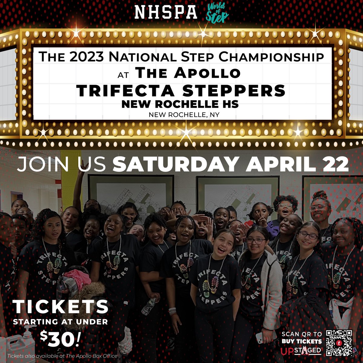 ANNOUNCING the winners in our online voted NHSPA step bracket! Officially SEMIFINALISTS, headed to the <a href="/ApolloTheater/">apollotheater</a> to battle it out LIVE! 
Join us APRIL 22 - NCPA/NHSPA x World of Step 
💥Tickets NOW available! 💥ticketmaster.com/event/00005E70…