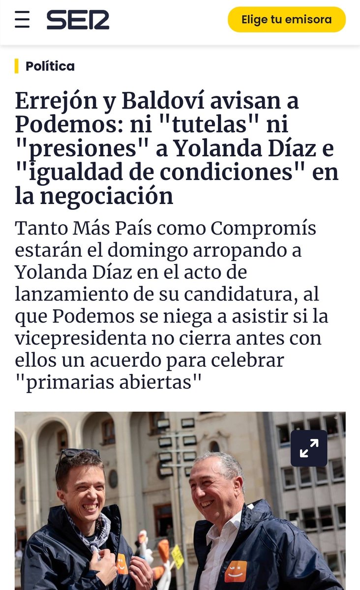sikokosmik's tweet image. 🔴Entre los dos, Errejon + Baldoví, tienen tres diputados.
Lo escribo otra vez. Errejon y Baldoví tienen tres diputados entre los dos. Y estos dos son los que quieren arrodillar a Podemos que tiene 33 diputados y cinco ministerios.
Como lo veis?