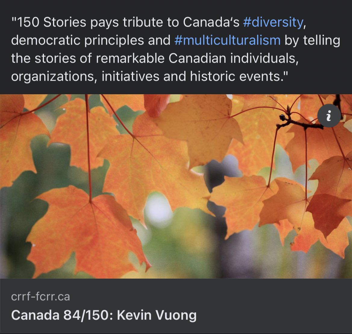 KevinVuongxMP's tweet image. I was going to link the story recounting my mom &amp;amp; dad’s refugee journey, but it seems someone @CRRF unpublished my story (mine was #84).

Everyone else’s is still up though &amp;amp; I recommend people check them out!

Such great stories commemorating #Canada150: crrf-fcrr.ca/en/site-conten…