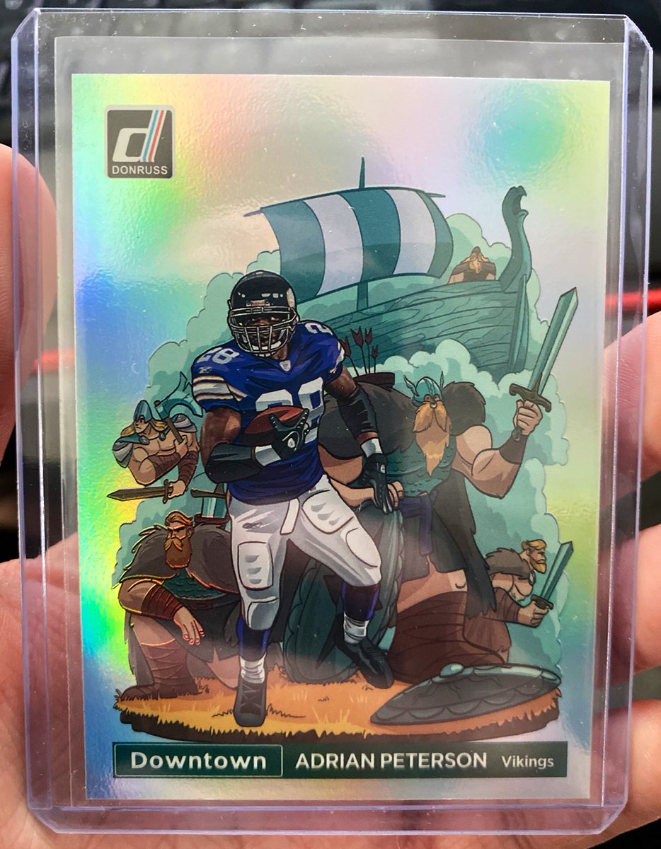 TeamAllDay28's tweet photo. Mail Day!! #AdrianPeterson downtown card!! What a beautiful card!! #TheHobby #AllDay https://t.co/aelJXrF5yu