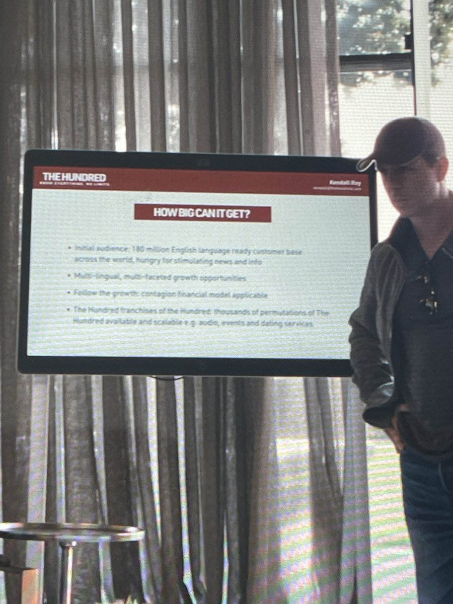 hellothisismeng's tweet image. This pitch for ‘The Hundred’ is absolutely unhinged. The writers’ room must have had so much fun with this slide. 

My favorite bullet point: “Contagion financial model applicable”
So happy #Succession is back