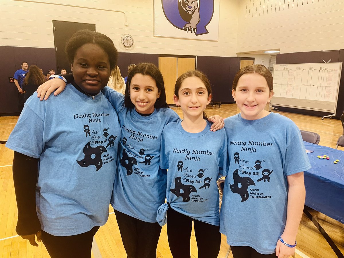 What a fun night! So proud of our Neidig Number Ninjas!  They worked hard all year to get to the #qcsd Math 24 Tournament and did a great job! Congrats to all the district winners! @sgodshalk   @mrs_tthompson @NeidigElem