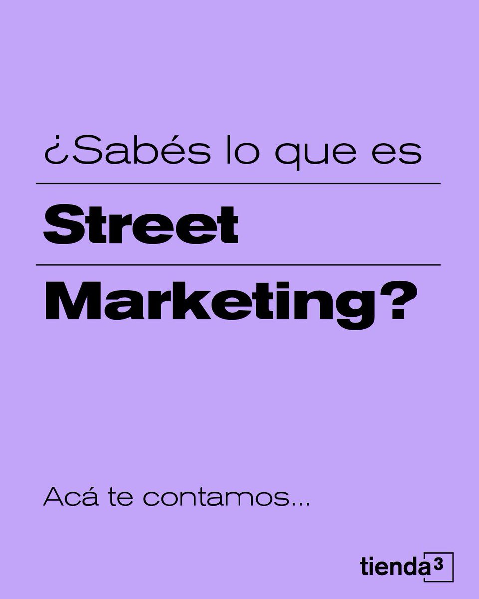 Tienda_3's tweet photo. ���🚦Sabés lo que es el STREET MARKETING? 🗽🗽

🚧🚧 Deslizá para la derecha para conocer este concepto y ver ejemplos copadísimos! 😎😎

#Tienda3 #Marketing #Comunicación #Branding #Marca #RedesSociales #RRSS #BuenosAires #Trelew #Rawson #Madryn #Chubut https://t.co/H0zpzkZo3a