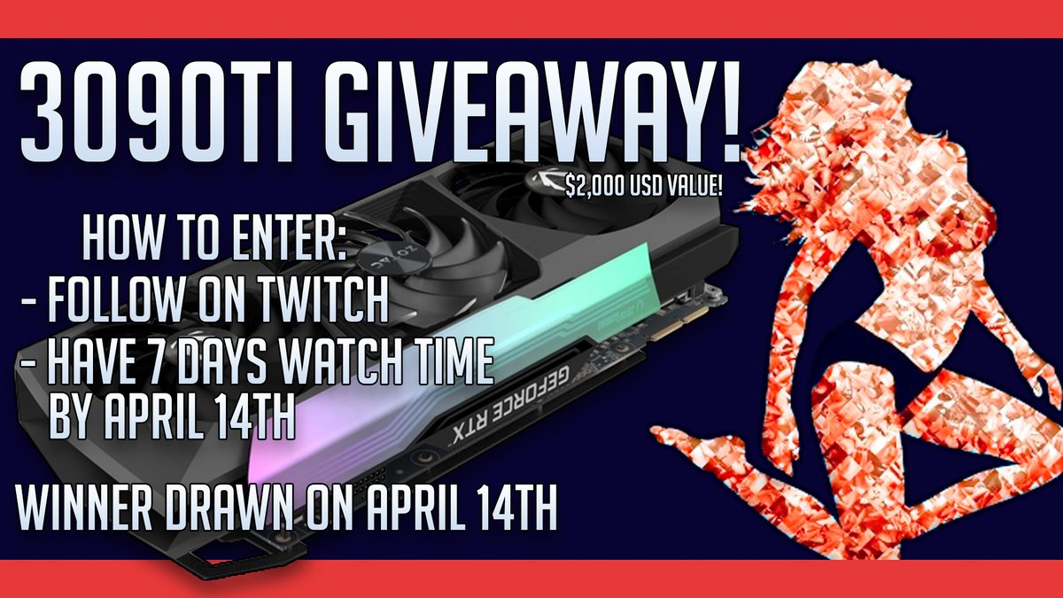 I'll be giving away a 3090TI to my viewers on April 14th to celebrate Season 3!

If anyone you know needs a pc upgrade there are actually very good odds you can win this!

Like and Retweets appreciated!

#thecyclefrontier