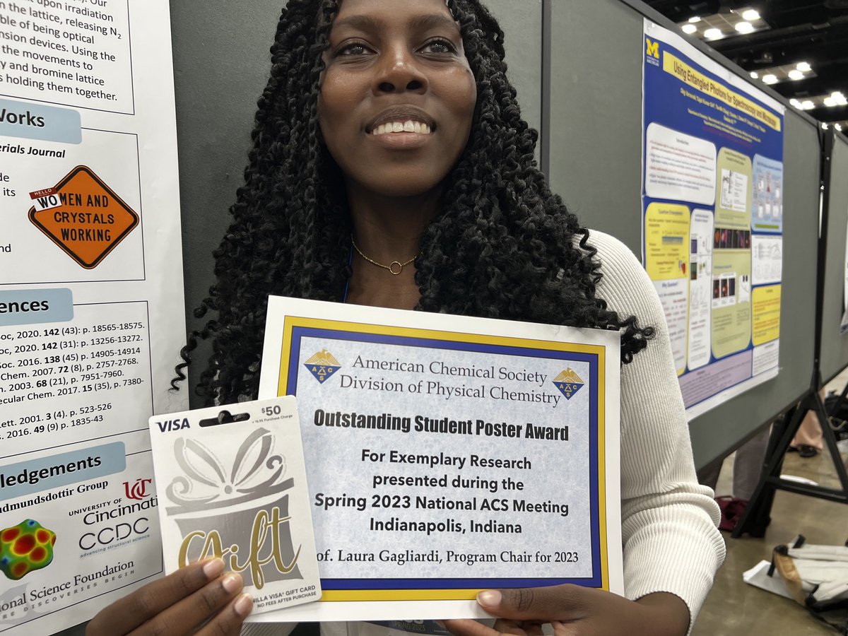 Anna_Dora_G's tweet photo. Wow congratulations on the best physical poster at the ACS in Indianapolis! Congratulations Gabriella! https://t.co/nKWVMLNz6R
