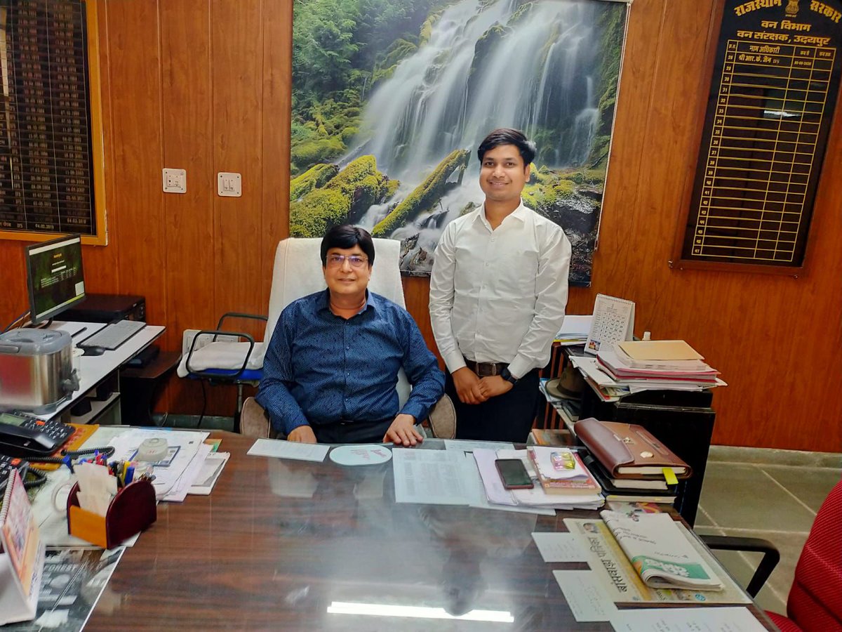 jainankit_'s tweet photo. "Just met with Mr. RK Jain Sir, an esteemed IFS officer from Udaipur, to discuss the importance of forestry conservation in mitigating climate change and supporting rural livelihoods. Grateful for his insights and passion for environmental protection. #forestryconservation https://t.co/NIRrBBuvxF
