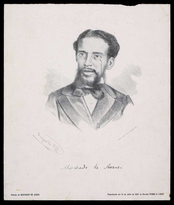 mdassisonline's tweet image. Retrato de #MachadoDeAssis reproduzido em 10 de Julho de 1880 na Revista PENNA E LAPIS. #iconografia