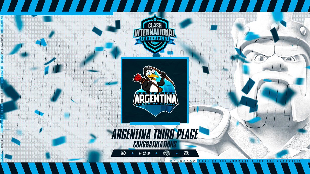 CLASH INTERNATIONAL TOURNAMENT (@cit_coc) on Twitter photo 🔰We present 🔰the 3rd place in this 💠3rd edition of the CIT💠
🥳Congratulations🥳 to <a href="/sel_ArgentinaOk/">Sel. Argentina de Clash of Clans</a> 🇦🇷 for its excellent performance in this 3rd edition
🎉Congratulations on the 3rd place #CIT 🎊🎊🎉🎉 🔰We present 🔰the 3rd place in this 💠3rd edition of the CIT💠
🥳Congratulations🥳 to <a href="/sel_ArgentinaOk/">Sel. Argentina de Clash of Clans</a> 🇦🇷 for its excellent performance in this 3rd edition
🎉Congratulations on the 3rd place #CIT 🎊🎊🎉🎉
