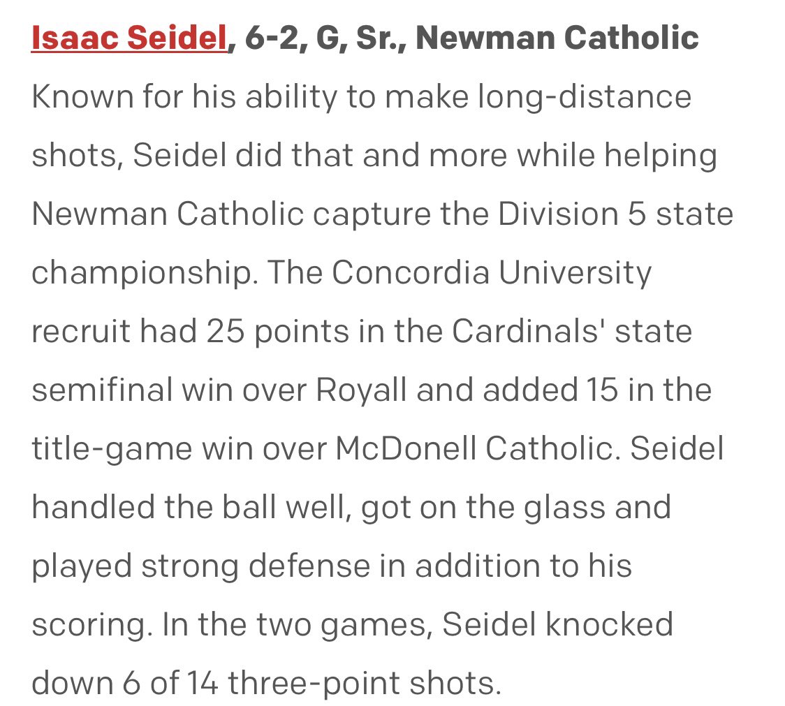 Thank you <a href="/WisBBYearbook/">Mark Miller</a> for the All Tournament Team mention!