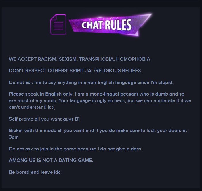 ShadowNerdz's tweet photo. The streamer who made these rules are kinda bananas
#FLOWER #algorithm #meme #wildin #chatrules #streamer #funny #crazy https://t.co/kWzWRZMto3