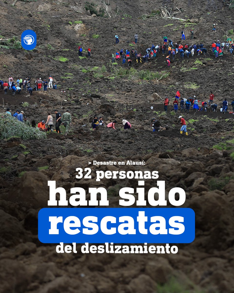 Tragedia en #Alausí: Más de 30 personas han sido rescatadas hasta la tarde de este martes 28 de marzo de 2023 tras el deslizamiento: 👉 bit.ly/3TTc3zz