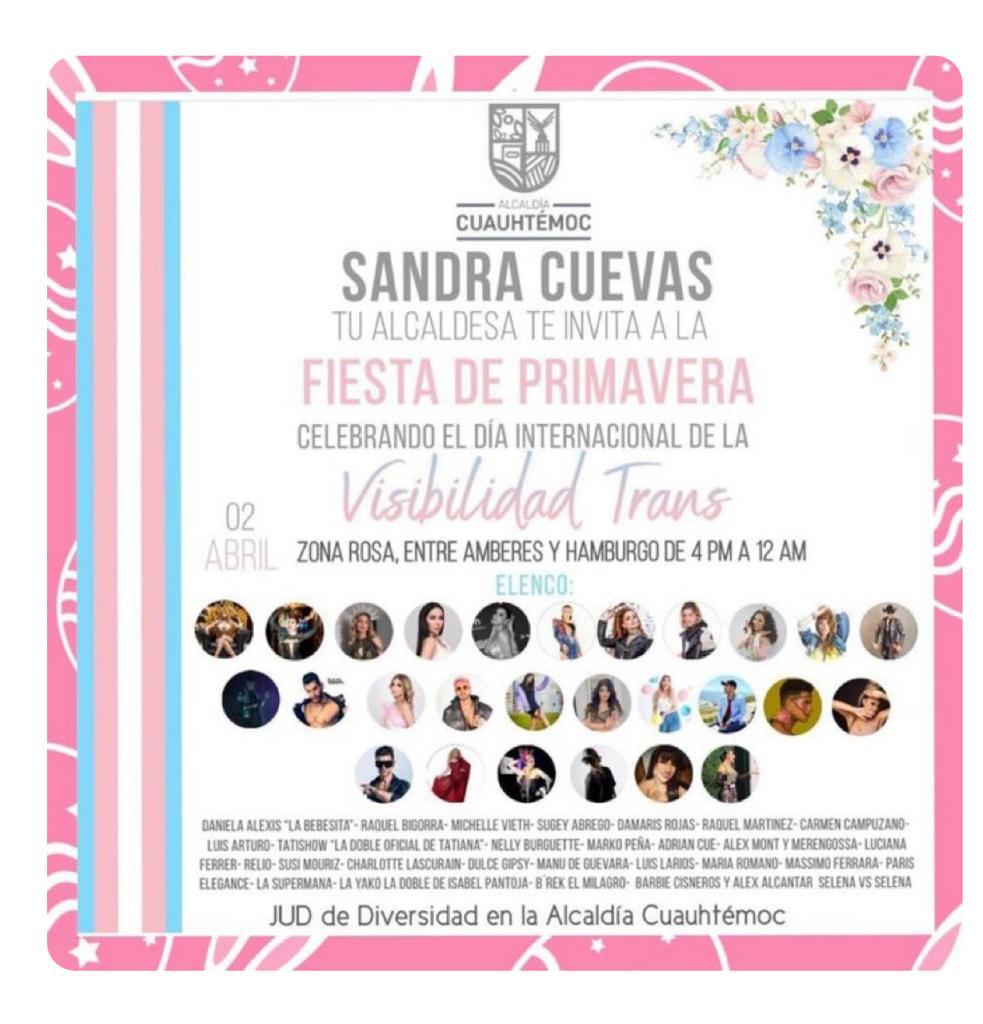 weralucifer's tweet photo. Se me hace una burla que @AlcCuauhtemocMx y en especial la alcaldesa @SandraCuevas_ se cuelguen del mov #trans, ya que en varias ocaciones #VIOLENTARON a @samano_O y a chicas en #situaciondecalle ademas de quitar el 2021 el programa trans de ayudas. #Noaloscolgados del mov. https://t.co/7weK6jMCbi