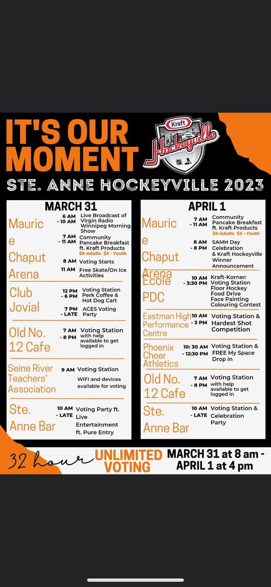 Crusercon's tweet photo. Kraft Hockeyville 2023
#voteSteAnne
#krafthockeyville2023 https://t.co/Yvd1I3cKHd