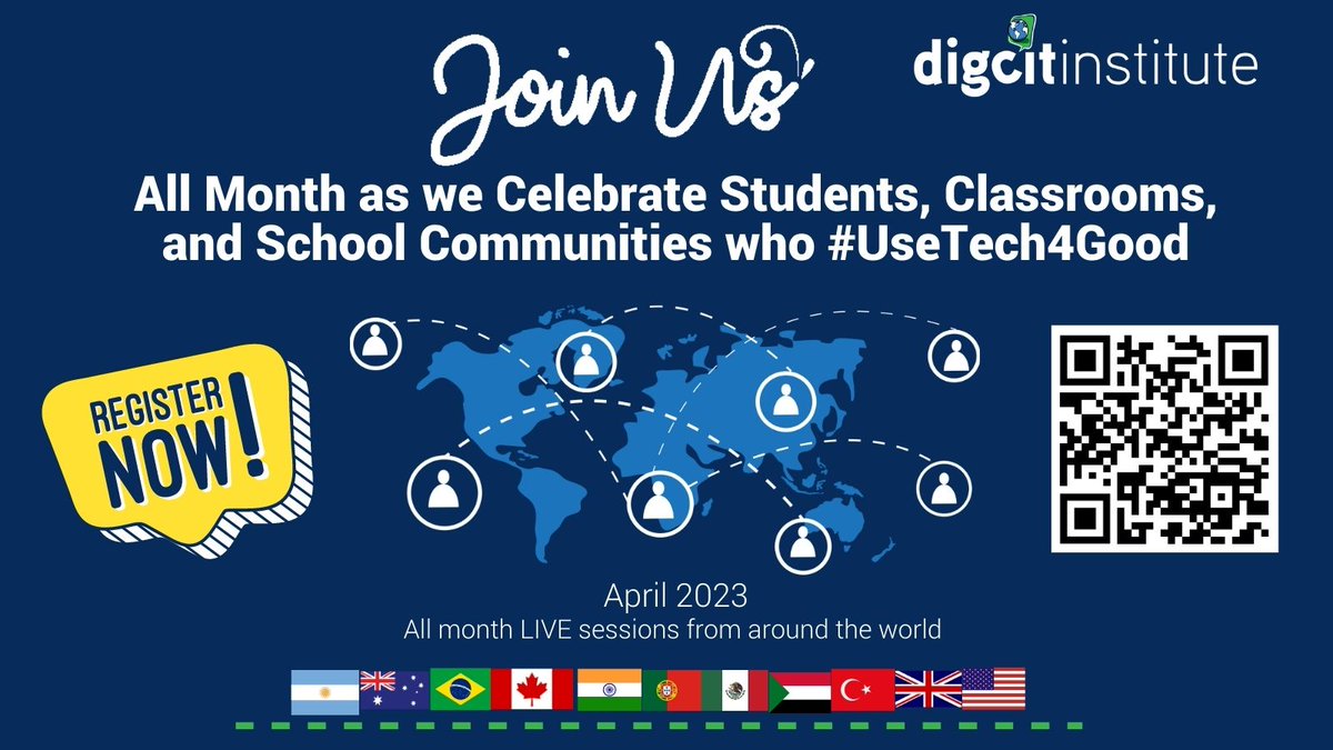 Register to join us in April for our month-long #GlobalStudentShowcase Webinar Series!

🔗bit.ly/GlobalStudentS…

🎯 All sessions will be LIVE as we celebrate students, classrooms & school communities who #UseTech4Good

#DigCitIMPACT #DigCitSDGs #DigCitLATAM #GlobalEd