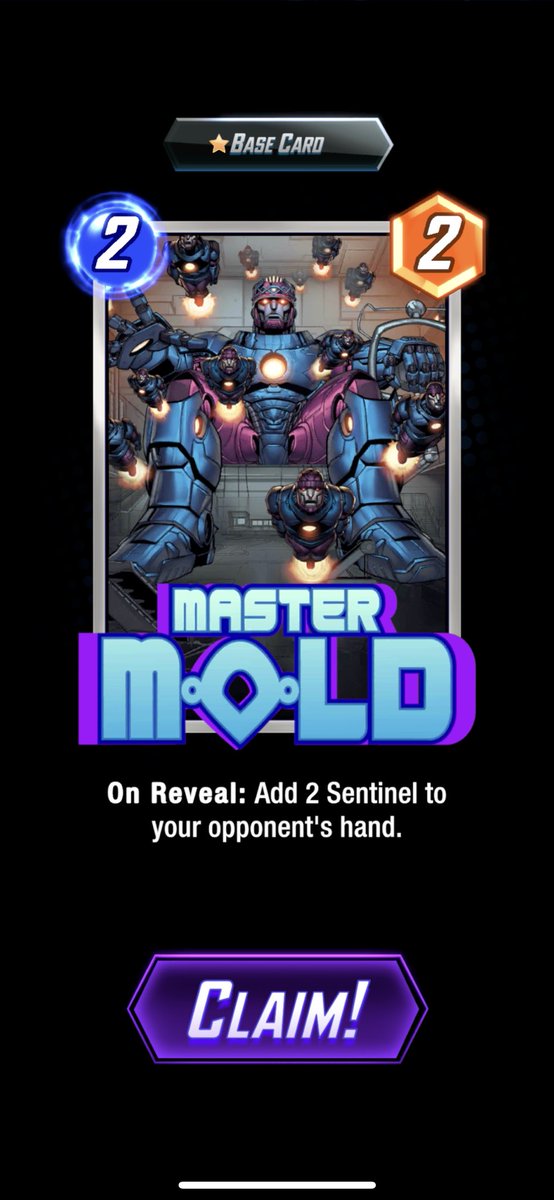 cersmiami's tweet photo. Now I just need to create the perfect deck for this guy 🥳 #mastermold #MarvelSnap https://t.co/sqt4JaKhQg