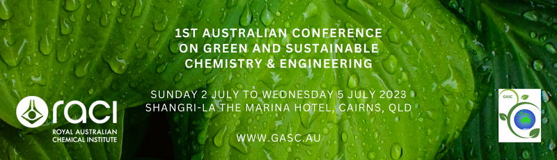 RACInational's tweet photo. ABSTRACTS CLOSE 31 MARCH 

3 Flash Talks and 5 Poster Awards are at GASC waiting for you to win!
Proudly sponsored by the ARC Training Centre for Green Chemistry in Manufacturing.

Register today:  https://t.co/vnuUvtR0SR

#GASC23 https://t.co/mRPLSdKQex