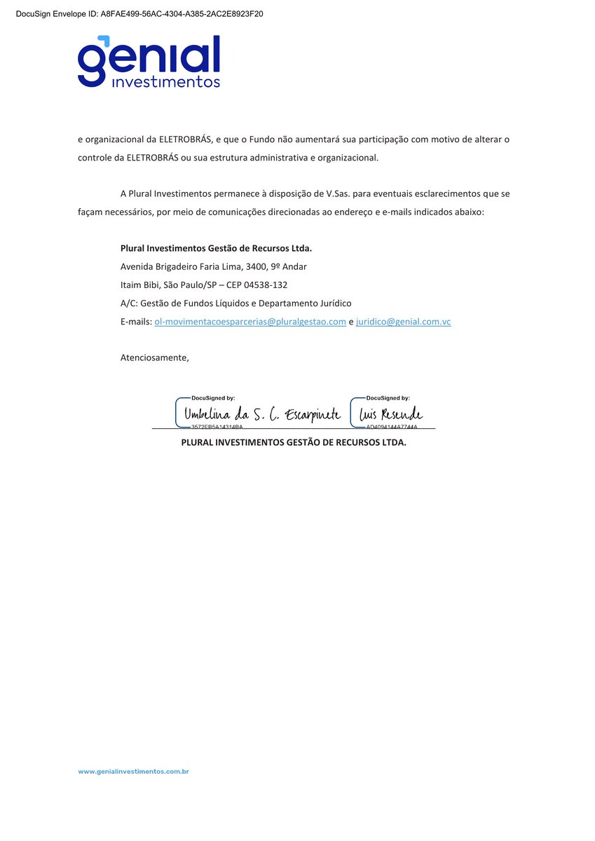 CalixtoCapital's tweet photo. #ELET | ELETROBRAS | Comunicado ao Mercado https://t.co/dnIZjD8QyV