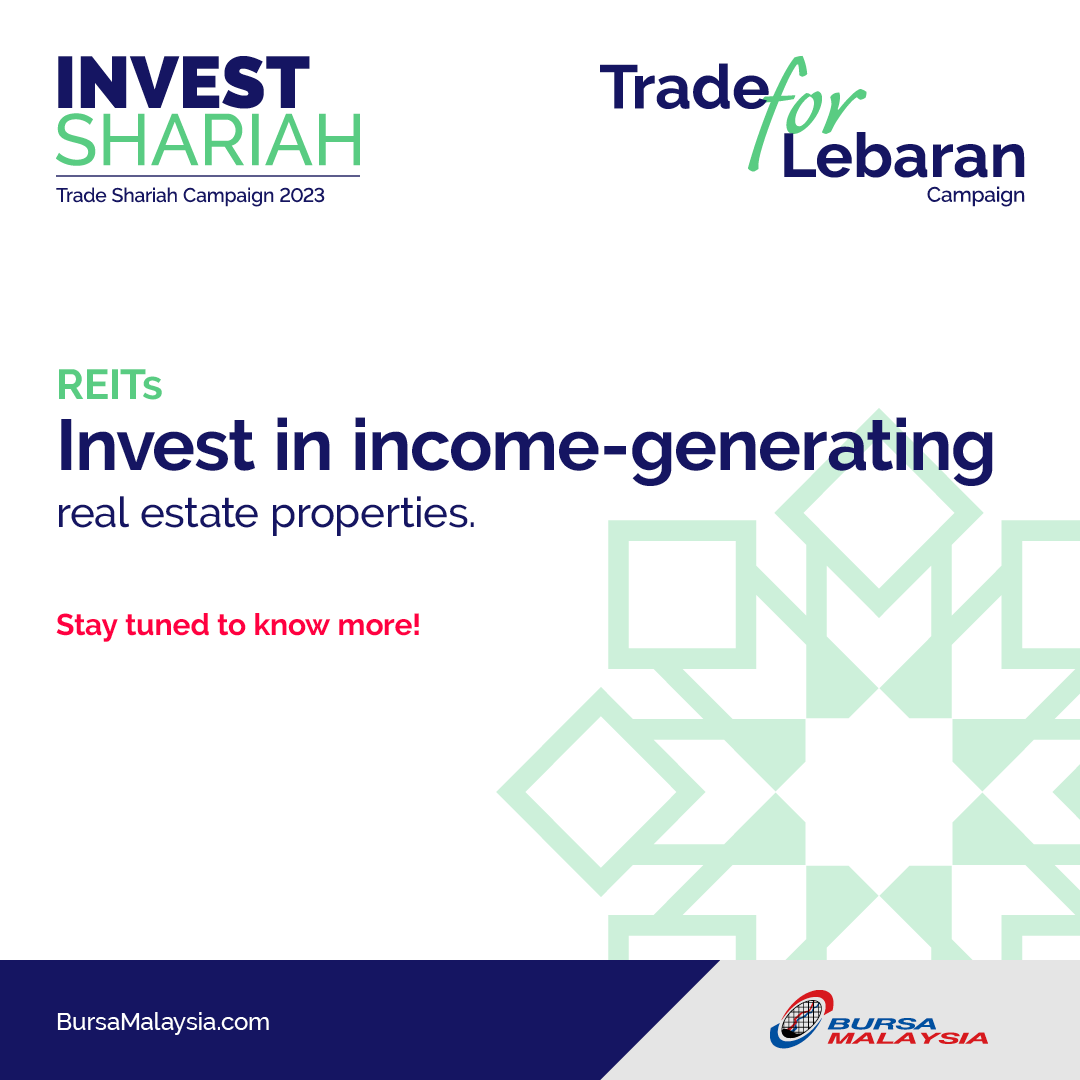BursaMalaysia's tweet photo. Fun fact! ETFs allow you to diversify your portfolio with a single investment, while REITs provide an opportunity to invest in income-generating real estate properties.
Stay tuned for more details soon!
#TradeforLebaranCampaign
#InvestShariah
#iETF
#iREIT https://t.co/c6eX4NAzb2