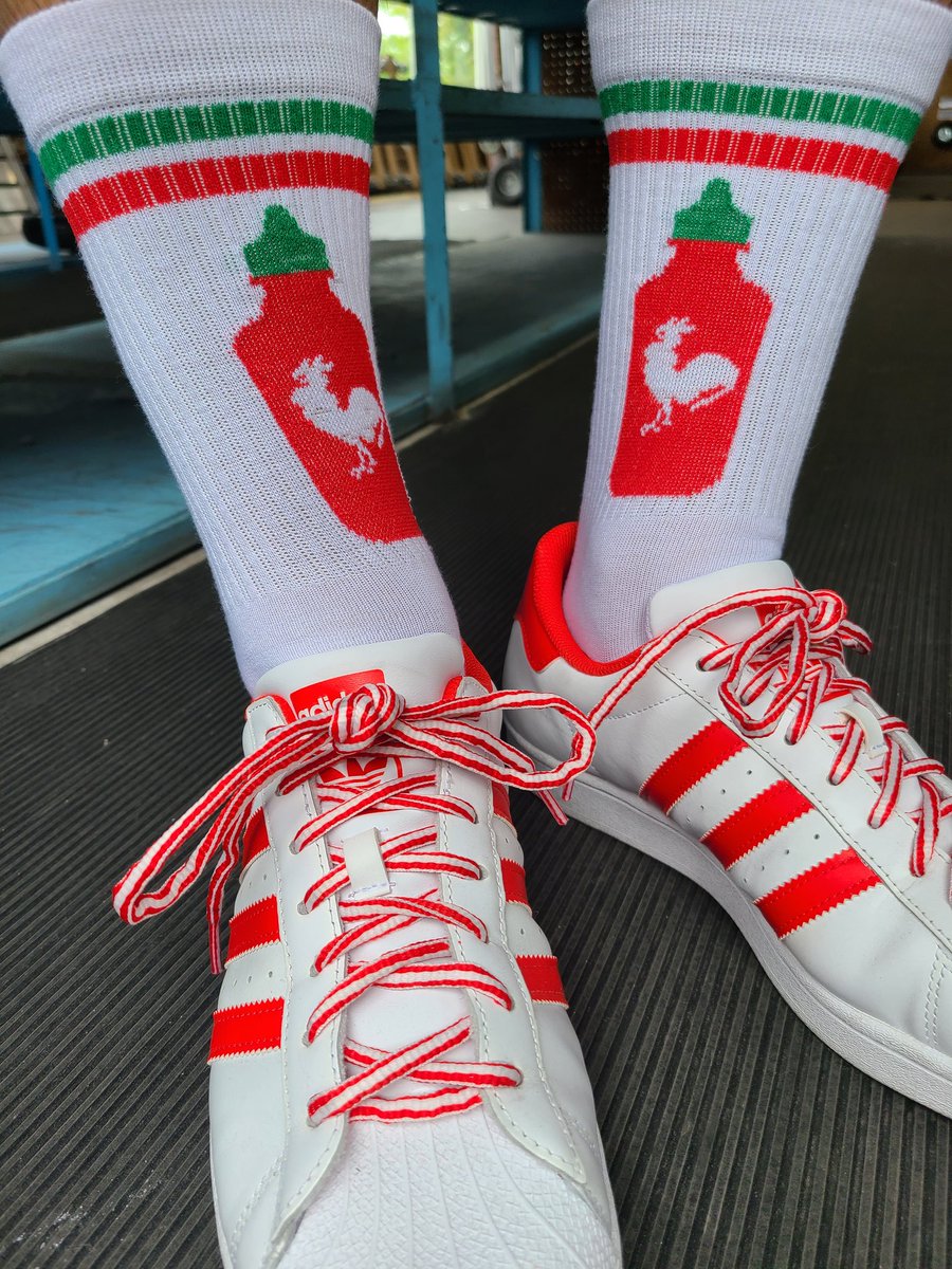Taco Tuesday Sriracha Hot Sauce Stance Socks socks & Adidas Superstar #srirachasocks #sriracha #srirachasocks #huyfongfoods @huyfongfoods #TacoTuesdaysocks #tacotuesday #popculture #ootd #sotd #socks  #adidas #adidasclassic @adidas #shoesofinstagram #shoes #newshoes #fortheboys