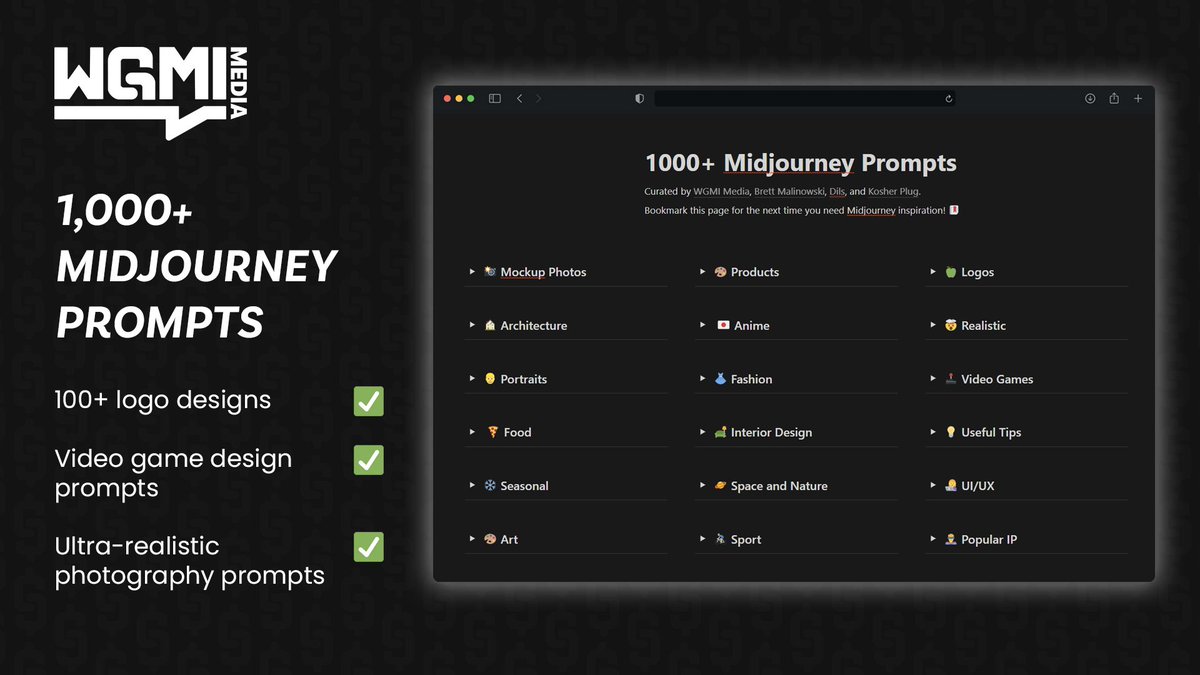 Midjourney v5 is the ChatGPT of image generation. 

However, 99% of people don't use it correctly.

So we organized 1000 of the best Midjourney prompts to help you create anything.

For 48hrs, it's FREE!

To get it: Like, Retweet and Comment 'MJ'

(Must be following so we can DM)