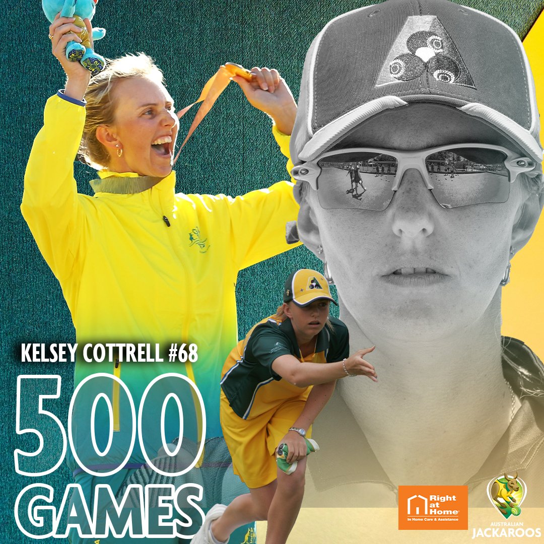 BowlsAustralia's tweet photo. 5⃣0⃣0⃣ of the best

Kelsey Cottrell today becomes just the second ever Australian to play 500 international matches.

A two-time world champion and a Commonwealth champion, Kelsey is undoubtedly one of the best to don the green and gold.

Congratulations, Kels!

#Kels500 https://t.co/23mmUZBRXG