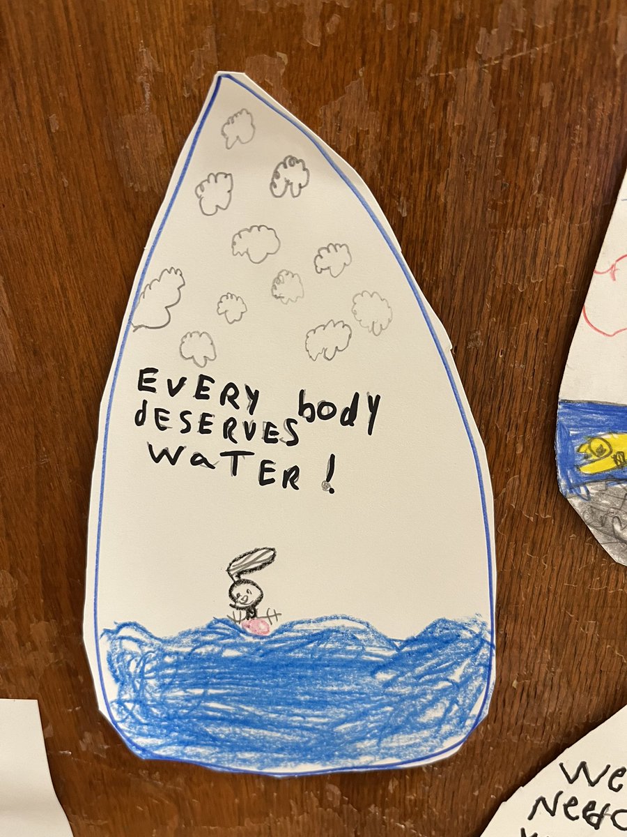 #WorldWaterDay was last week. We learned that many people do not have access to clean water. We read 'Nibi's Water Song' by Sunshine Tenasco & illustrated by @chiefladybird & we're inspired to stand up for #cleanwaterforall @RolphRoadSchool @tdsb @UIEC_Tdsb @TDSB_MHWB @TDSB_MHWB