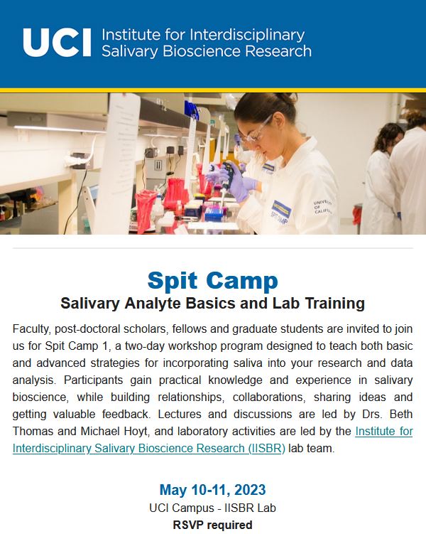 uci_cbbr's tweet photo. Join us for our next #SpitCamp on May 10-11th!
Find more info at: https://t.co/8Cr6AJUd9g
Email us for pricing and info at: iisbr@uci.edu
@Social_Ecology @UCIPublicHealth https://t.co/etMzdcdsST