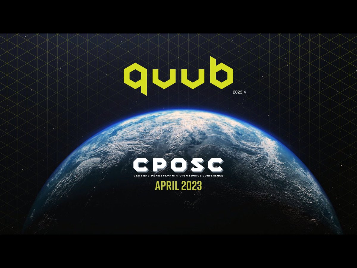 quubspace's tweet image. Catch up on what Quub is doing at the Central PA Open Source Conference. We’ll be presenting a lot of cool stuff. #cposc