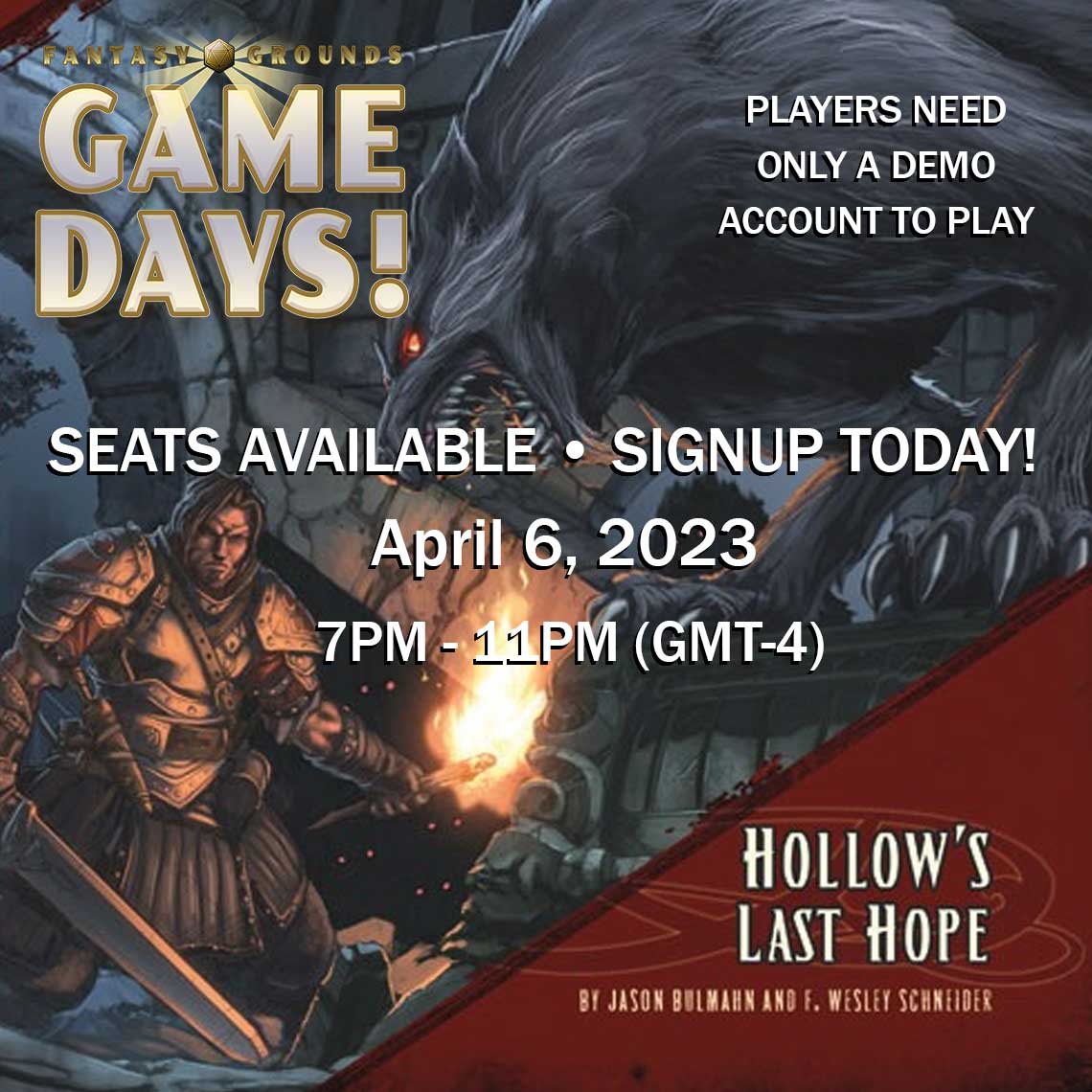 WintermuteGm's tweet photo. Embark on a thrilling journey with a Fantasy Grounds Beginner Game! Are you a fan of DND 5e but eager to master the world of Fantasy Grounds? This game is the perfect starting point! All you need is demo account. Signup @ https://t.co/YLw5ytgUXr @FantasyGrounds2 #DND #FGGameDay https://t.co/PltpmLzEu8